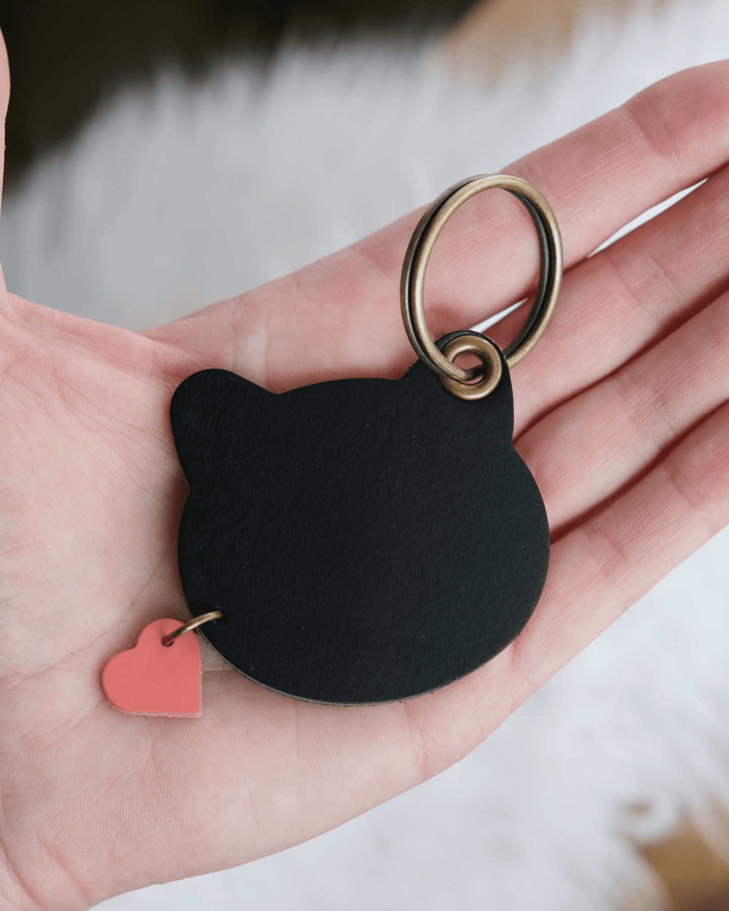 Leather Cat Keychain / Bag Charm