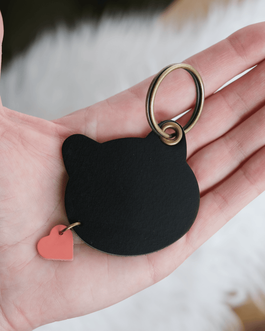 Leather Cat Keychain / Bag Charm