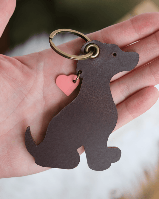 Leather Dog Keychain / Bag Charm