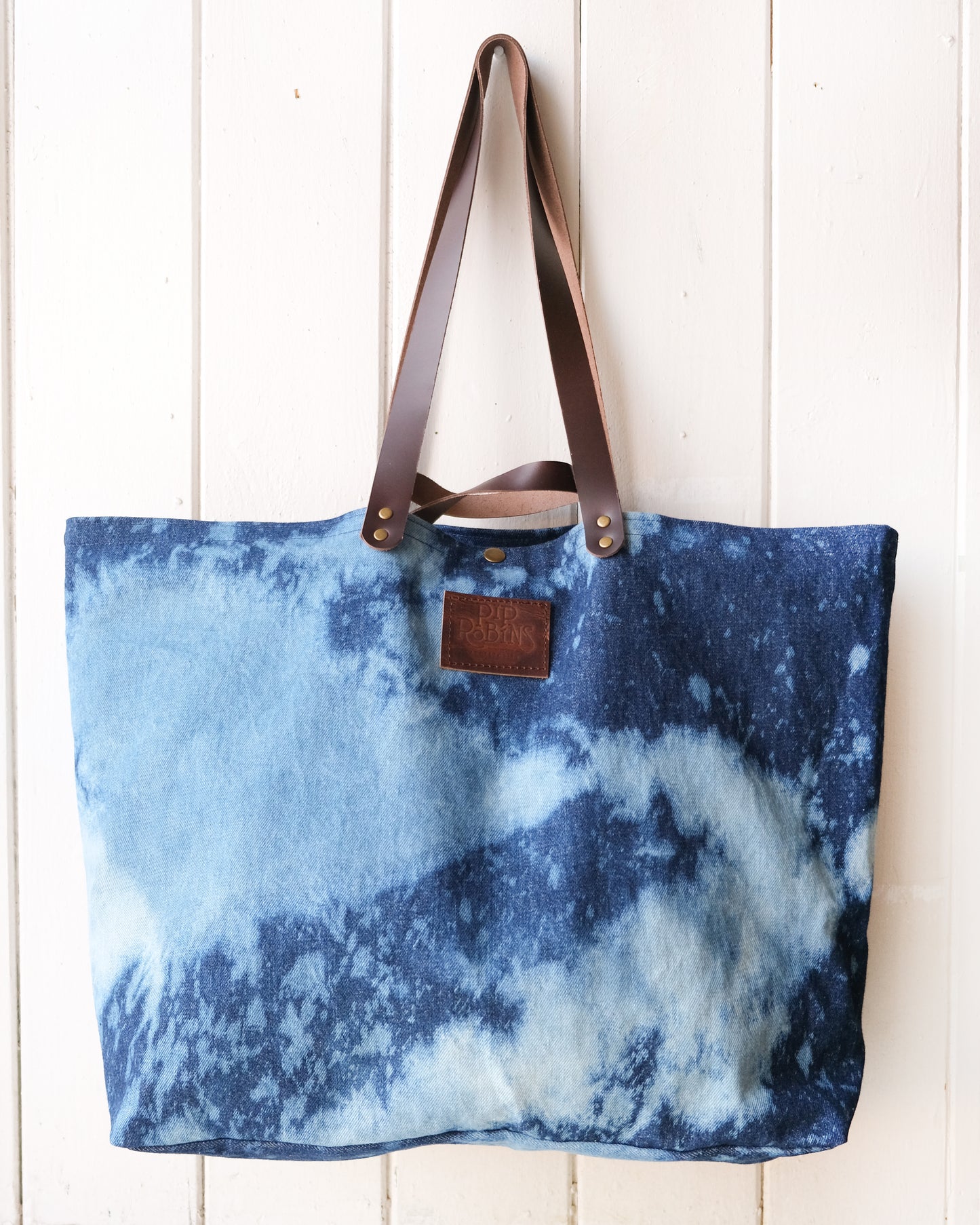 Cloudy Day Bleached Denim Maggie Bag