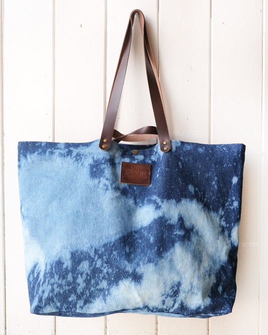 Cloudy Day Bleached Denim Maggie Bag