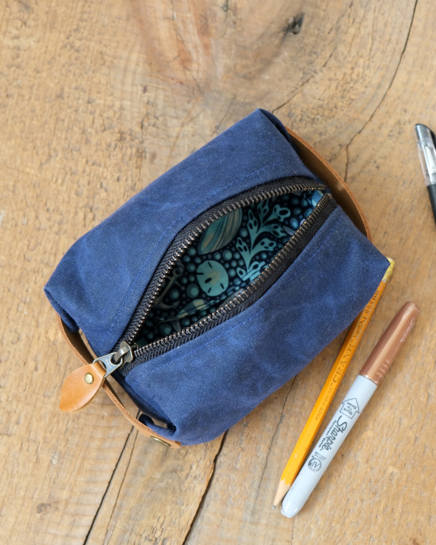 Waxed Canvas Box Pouch