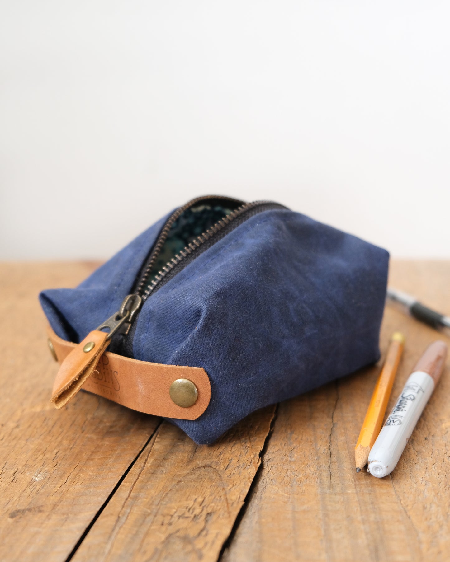 Waxed Canvas Box Pouch