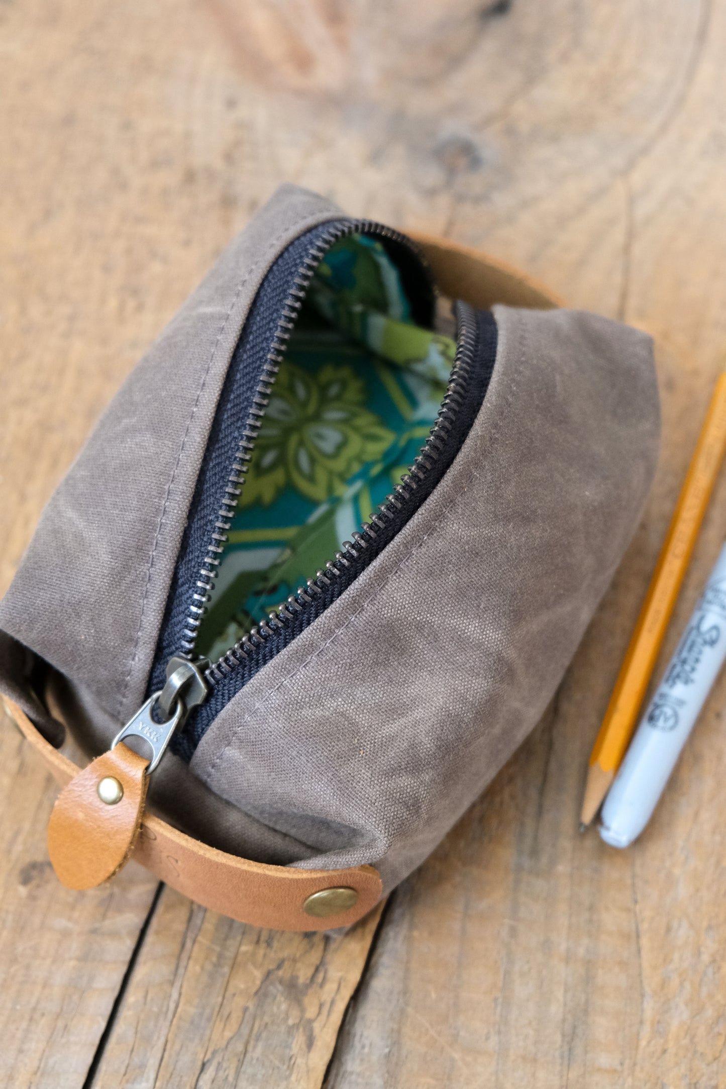 Waxed Canvas Box Pouch