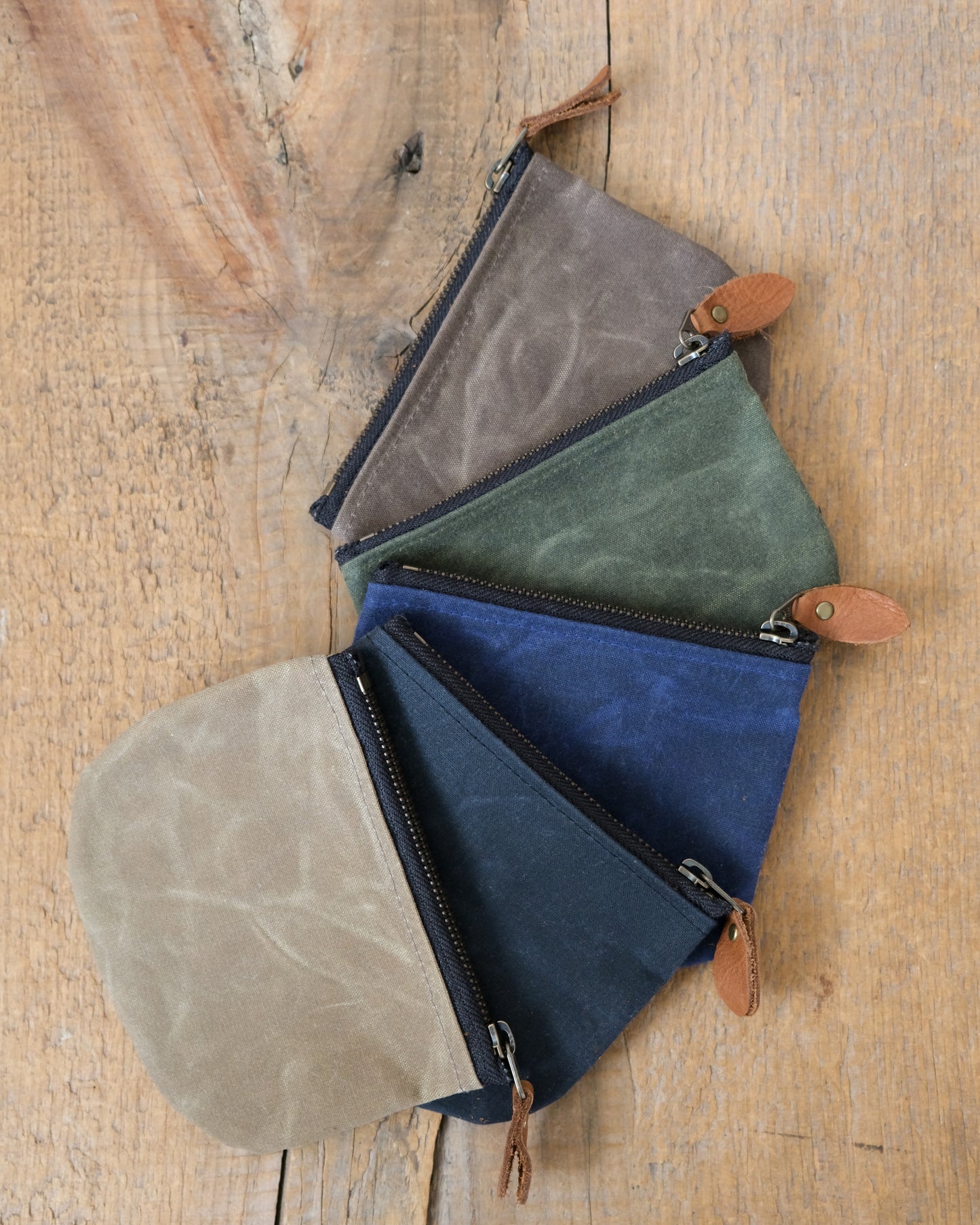 Waxed Canvas Zipper Pouch
