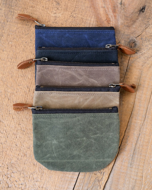 Waxed Canvas Zipper Pouch
