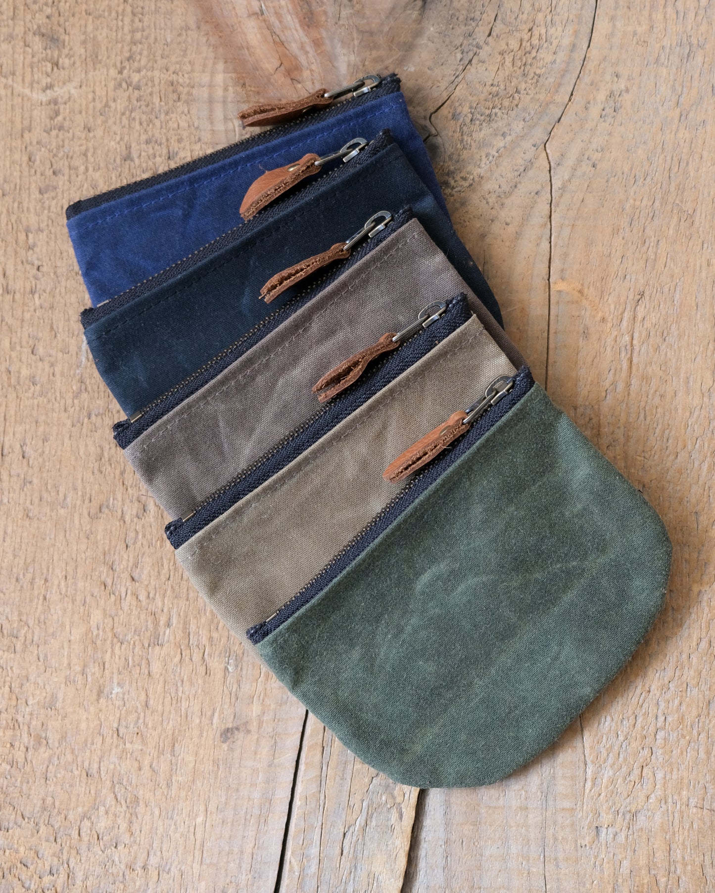 Waxed Canvas Zipper Pouch