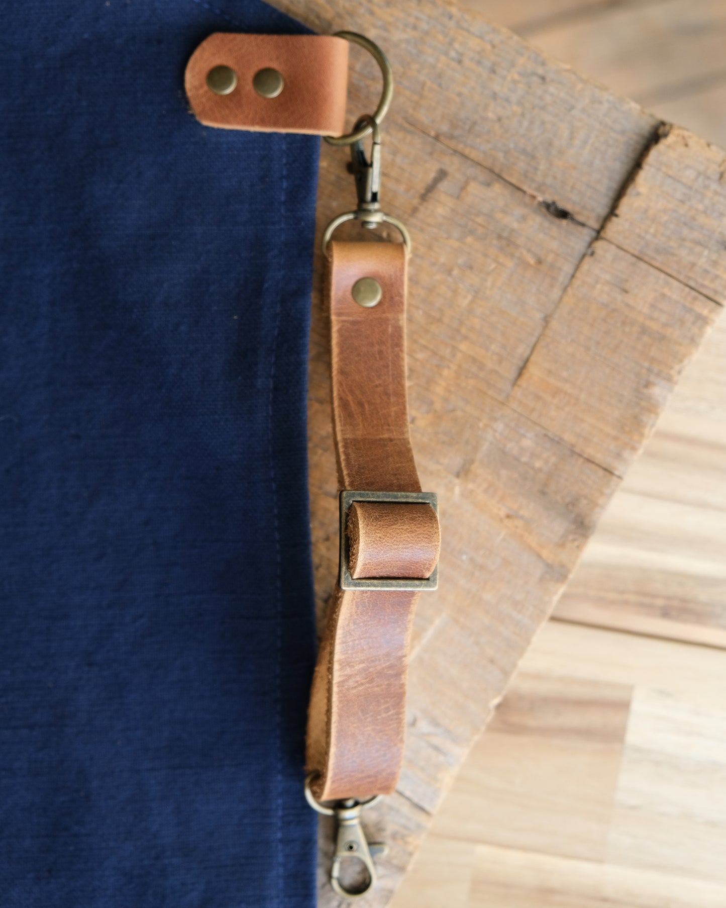 Workwear Apron: Navy & Cognac