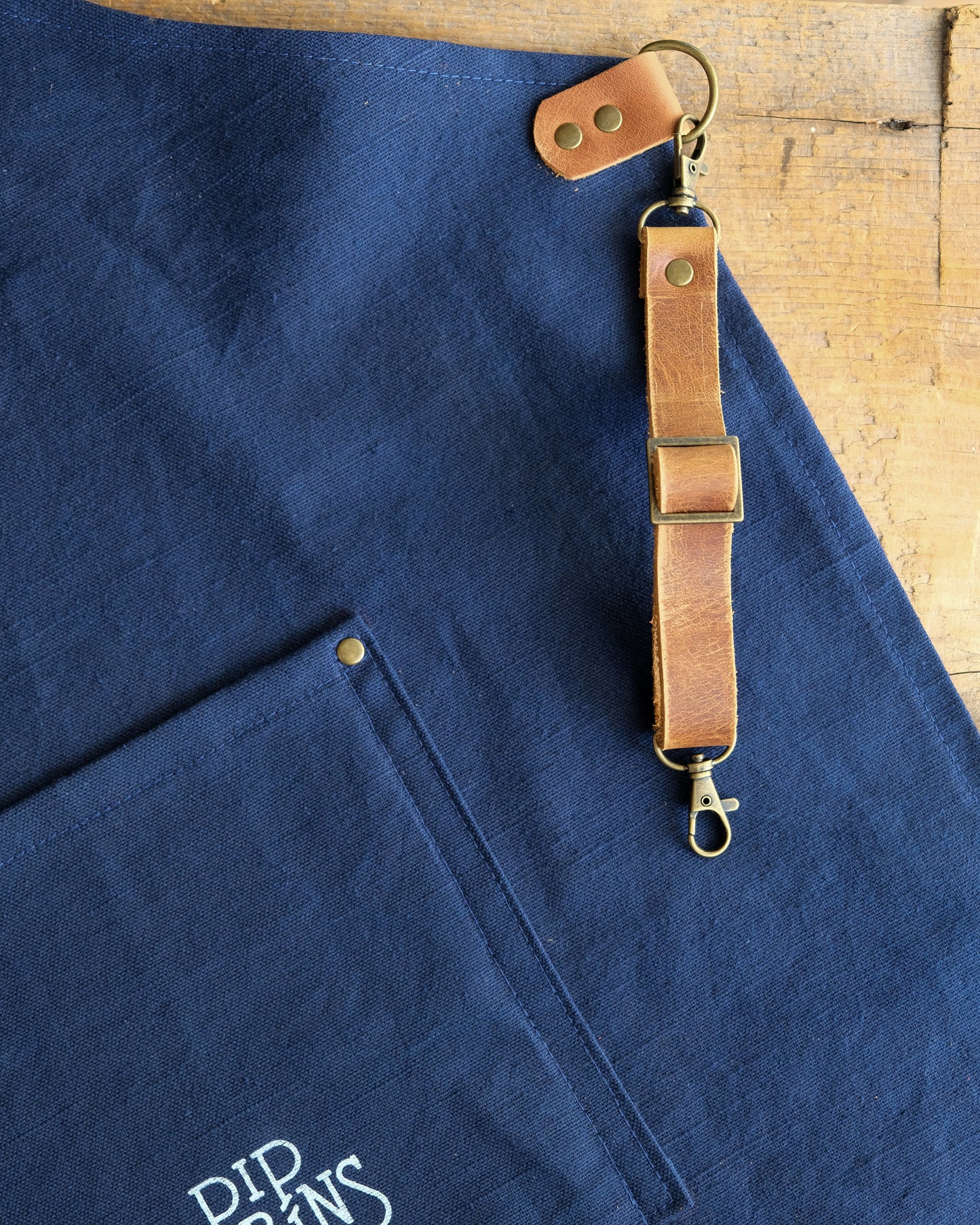 Workwear Apron: Navy & Cognac
