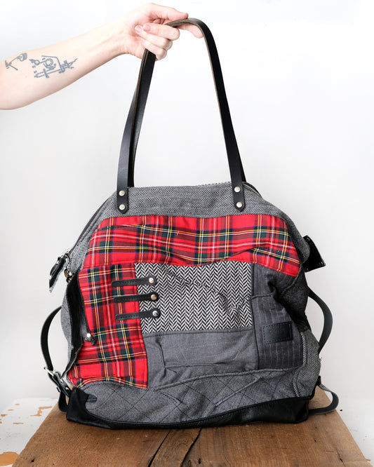 Heritage Tote: Studded Stewart Tartan