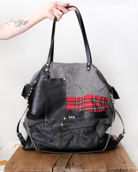 Heritage Tote: Studded Stewart Tartan