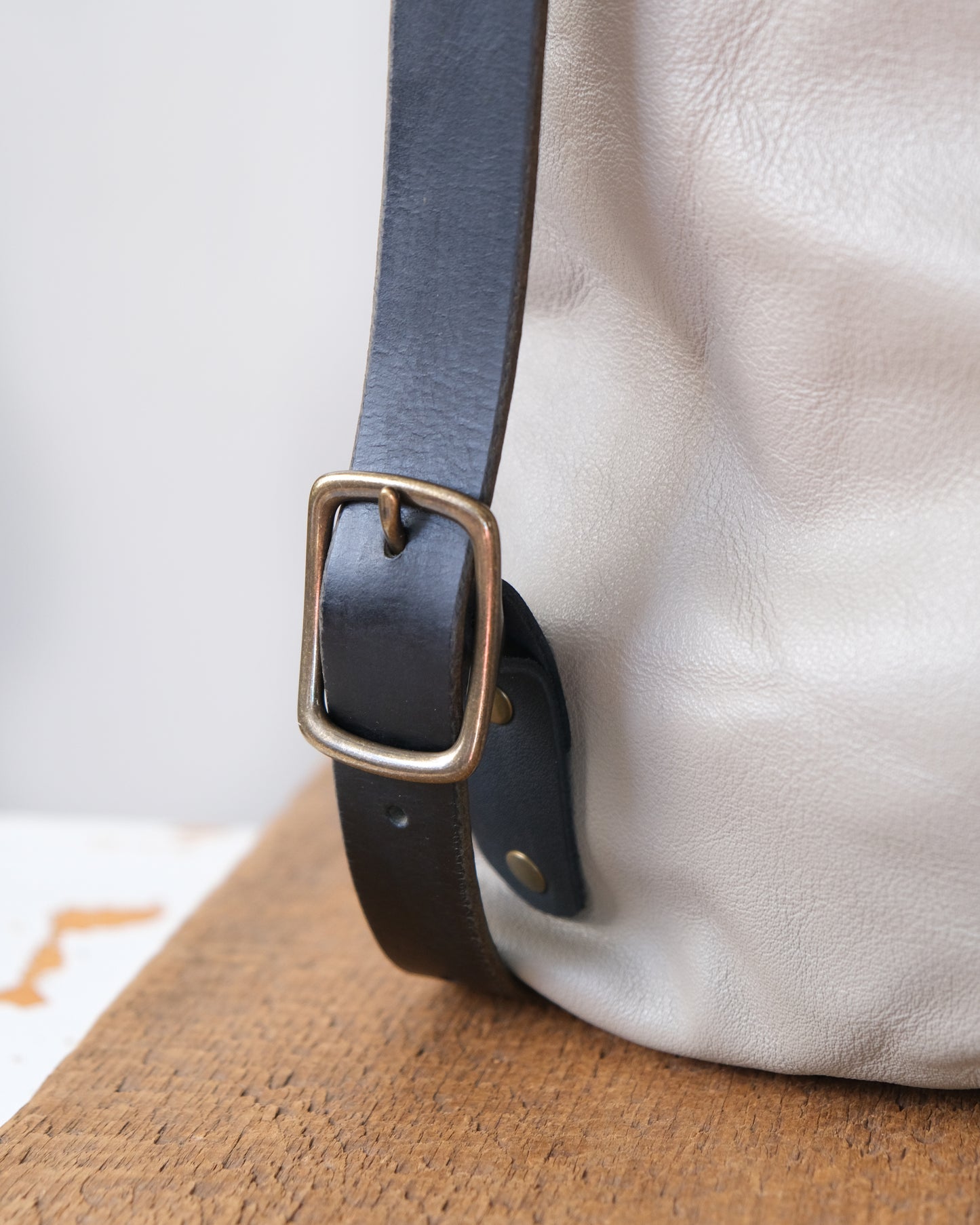 Convertible Backpack: Taupe Leather