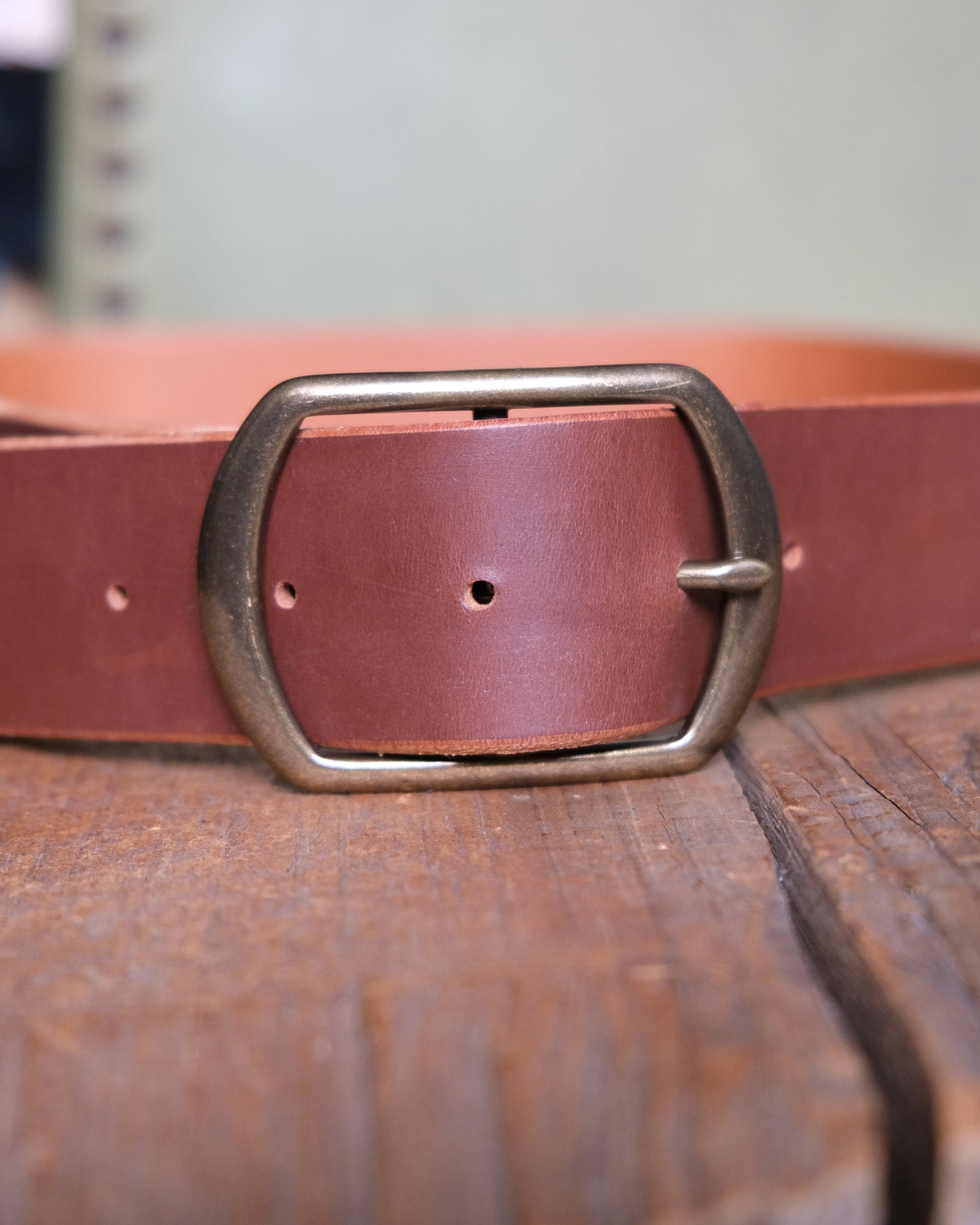 Brown Leather Belt - 1.5" Wide