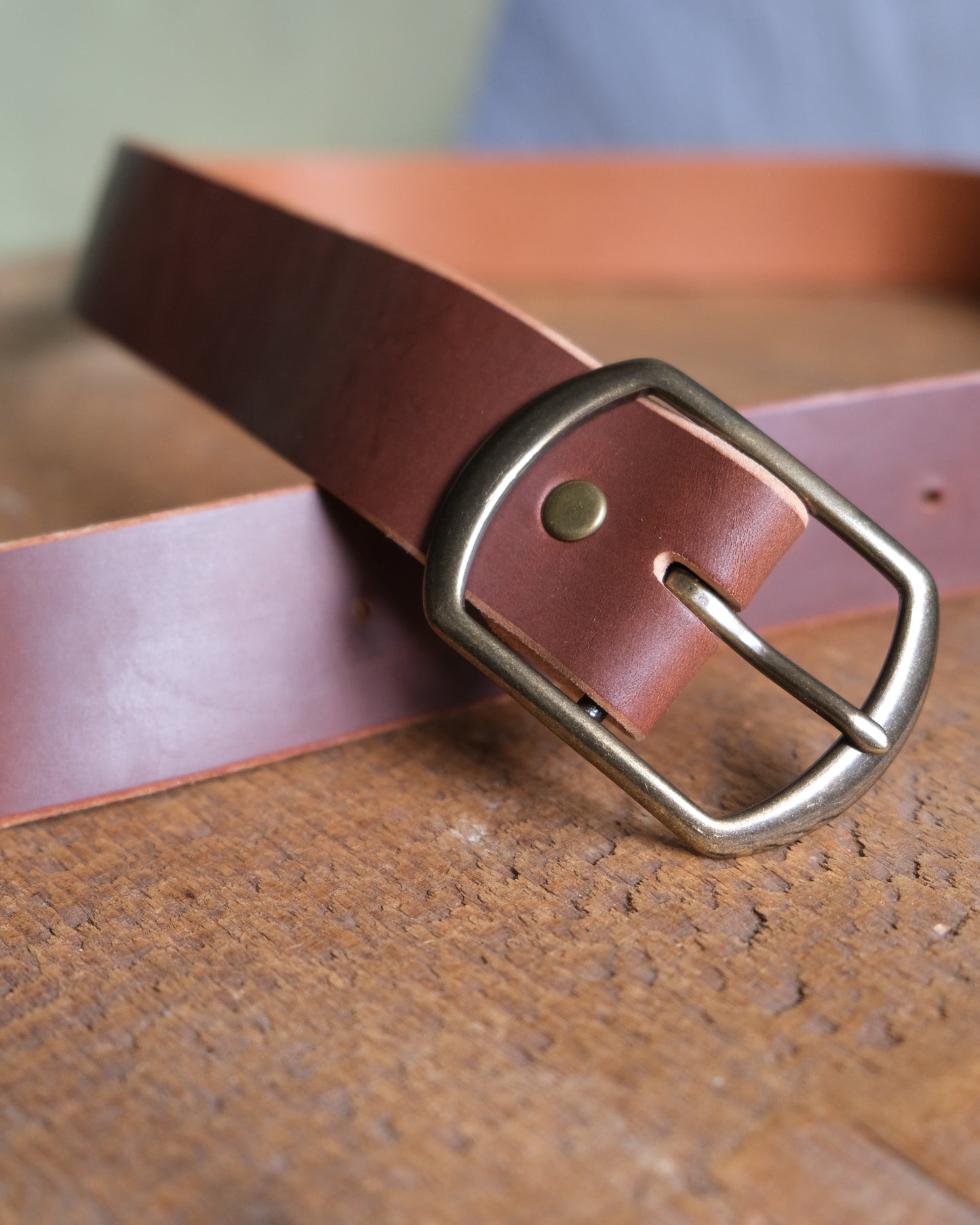 Brown Leather Belt - 1.5" Wide