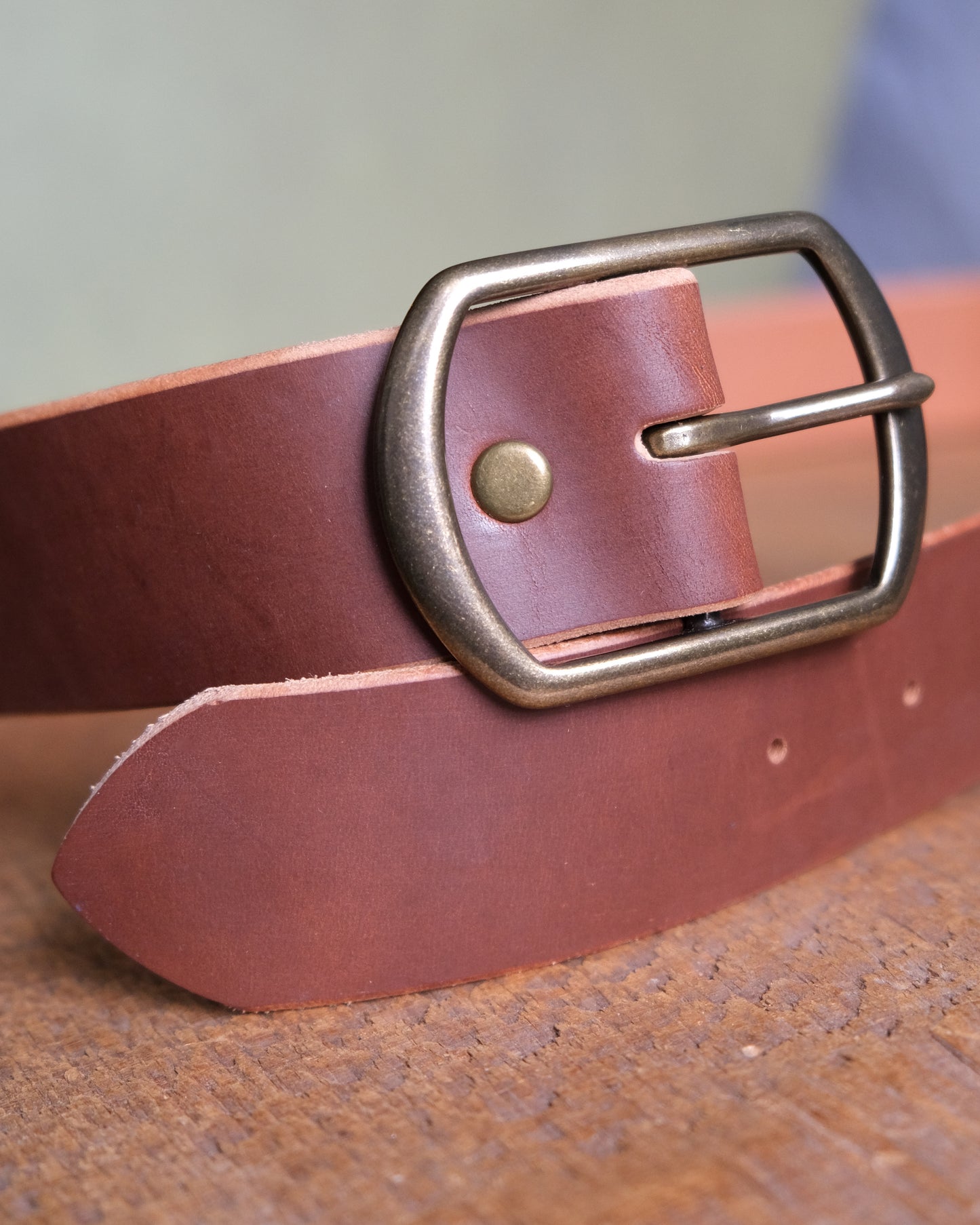 Brown Leather Belt - 1.5" Wide