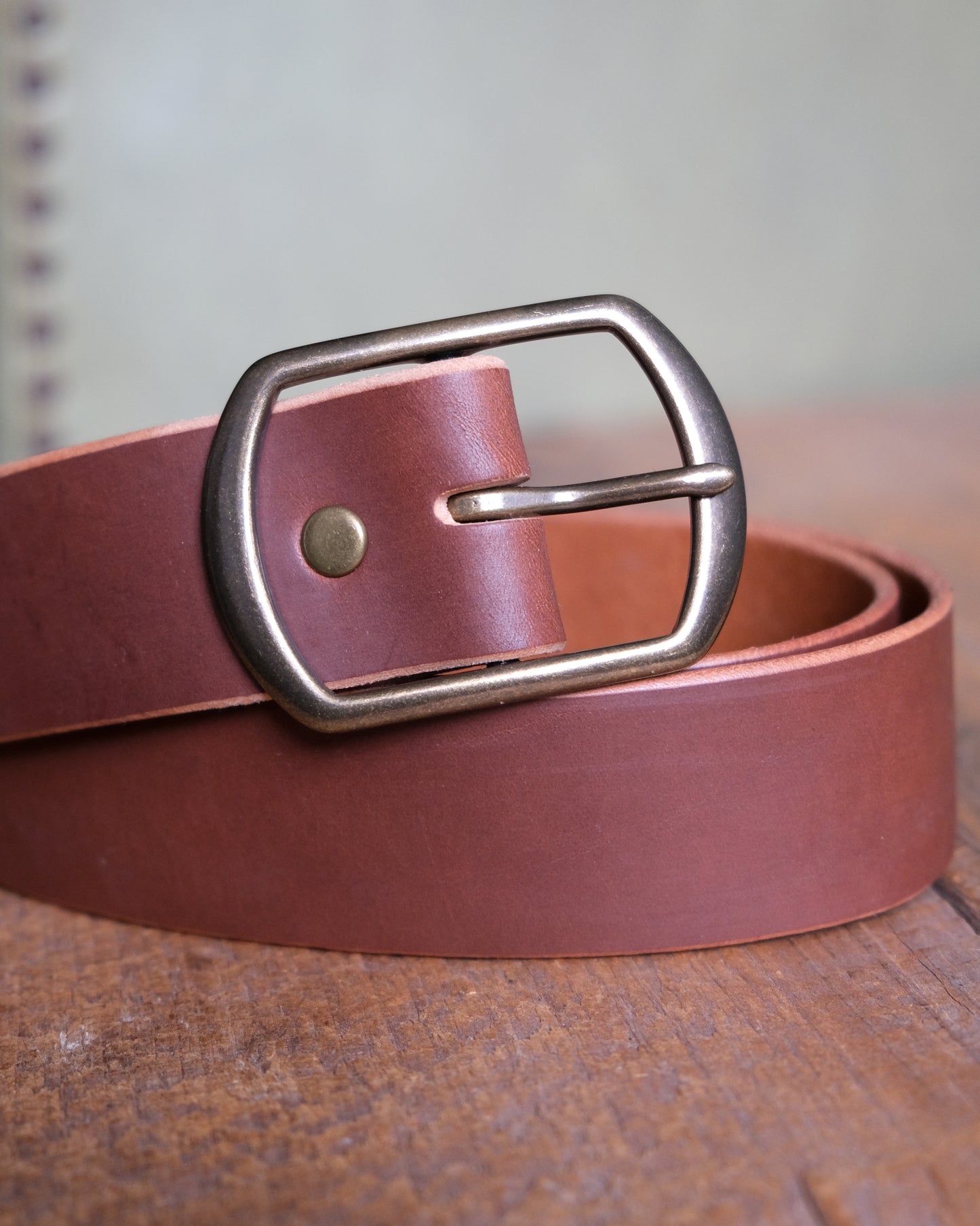 Brown Leather Belt - 1.5" Wide