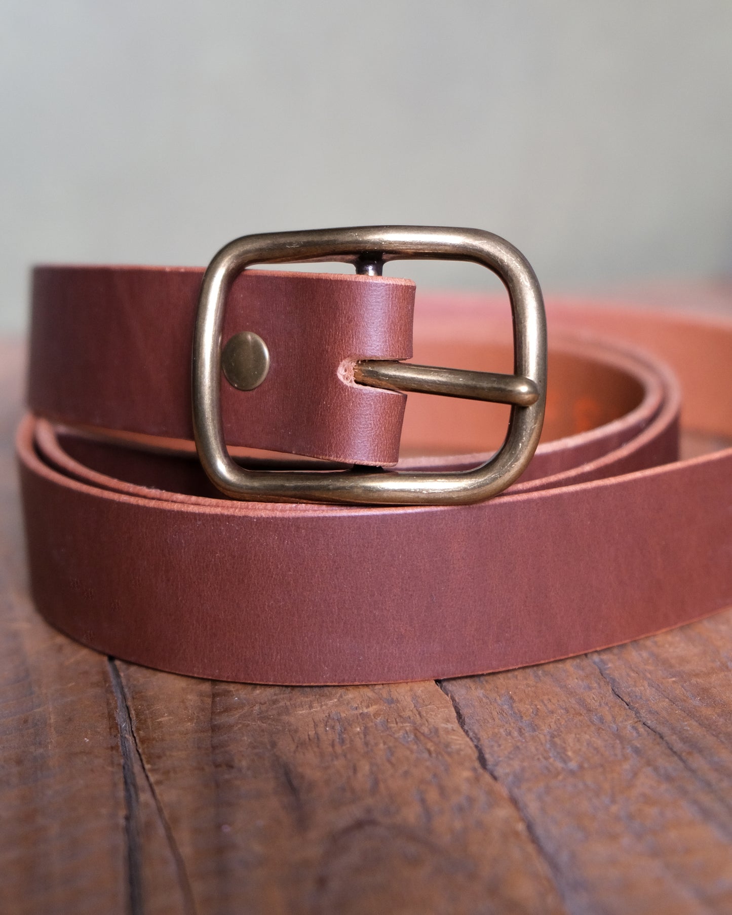 Brown Leather Belt - 1" Wide