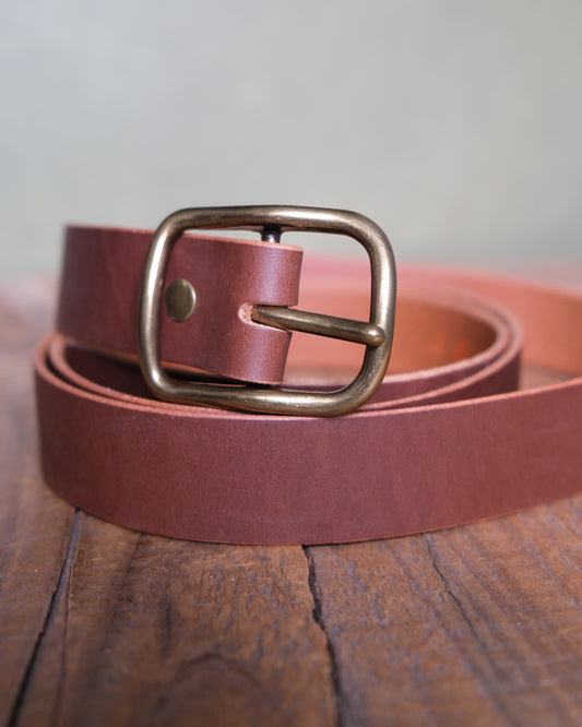 Brown Leather Belt - 1" Wide