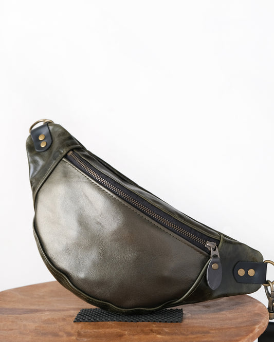 SECONDS: Mini Tabitha: Avocado & Metallic Green Leather