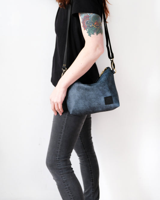Suraya Crossbody Bag: Denim Blue Leather III