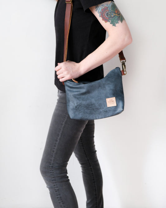 SECONDS: Suraya Crossbody Bag: Denim Blue Leather II