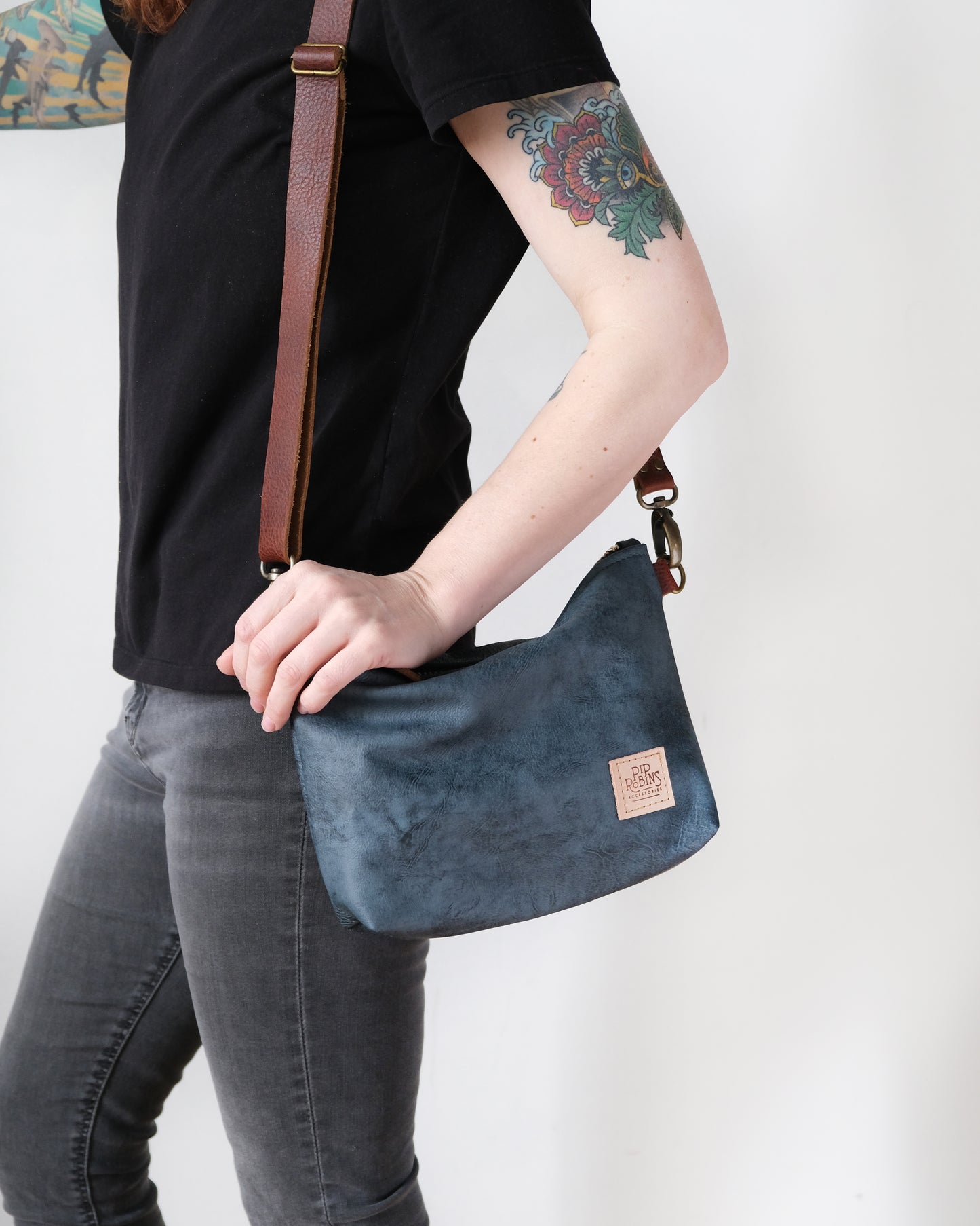 SECONDS: Suraya Crossbody Bag: Denim Blue Leather II