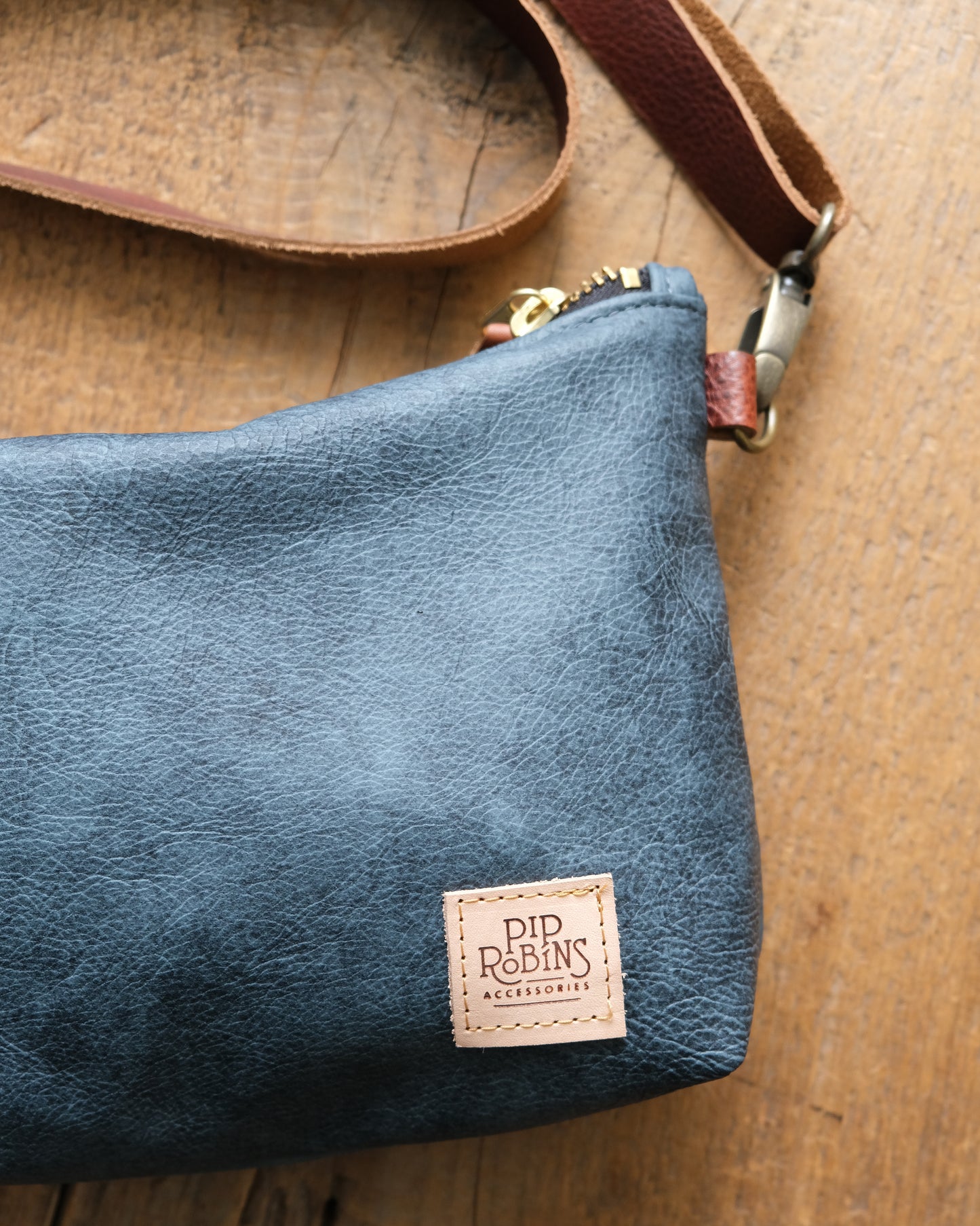 SECONDS: Suraya Crossbody Bag: Denim Blue Leather II