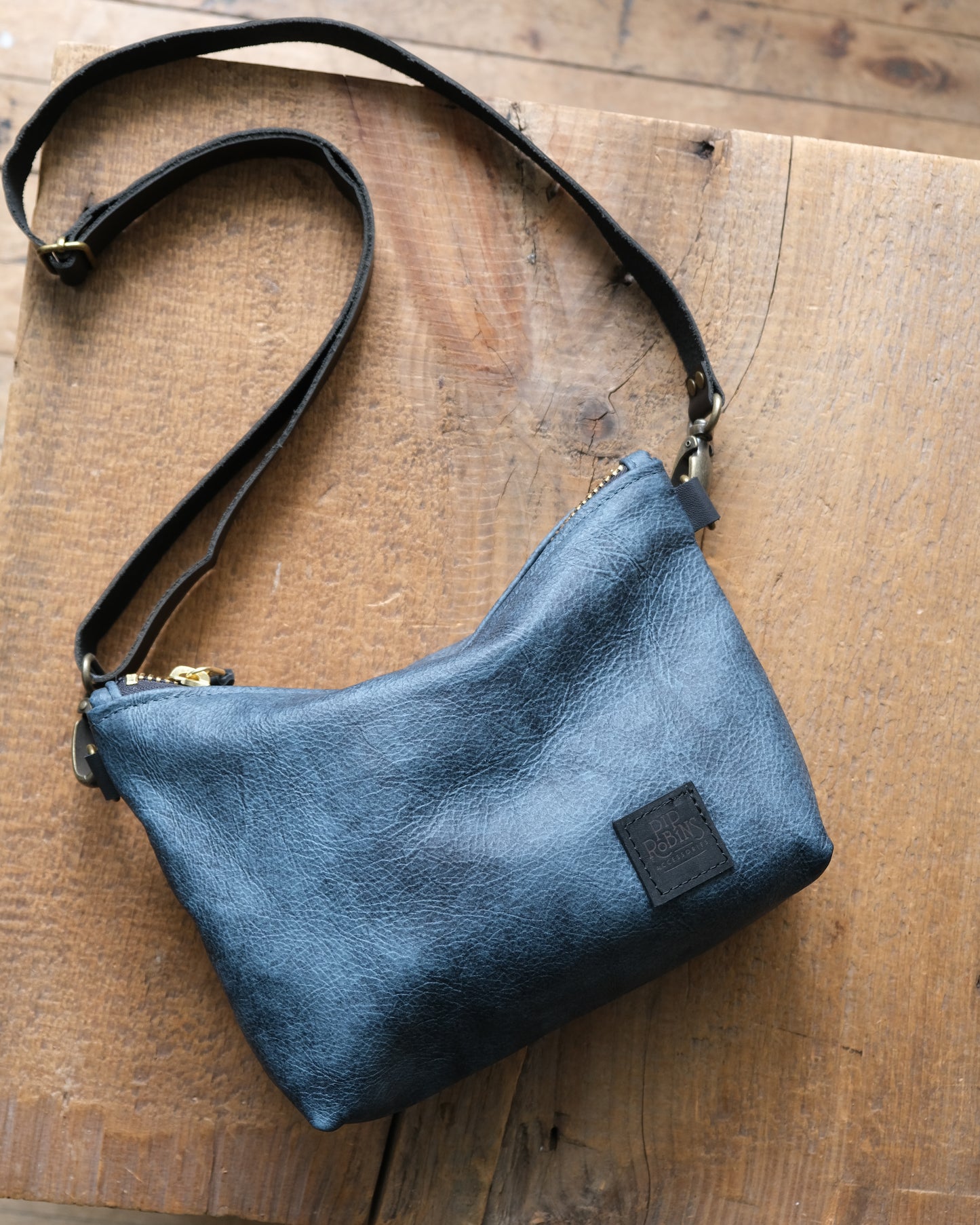 SECONDS: Suraya Crossbody Bag: Denim Blue Leather I