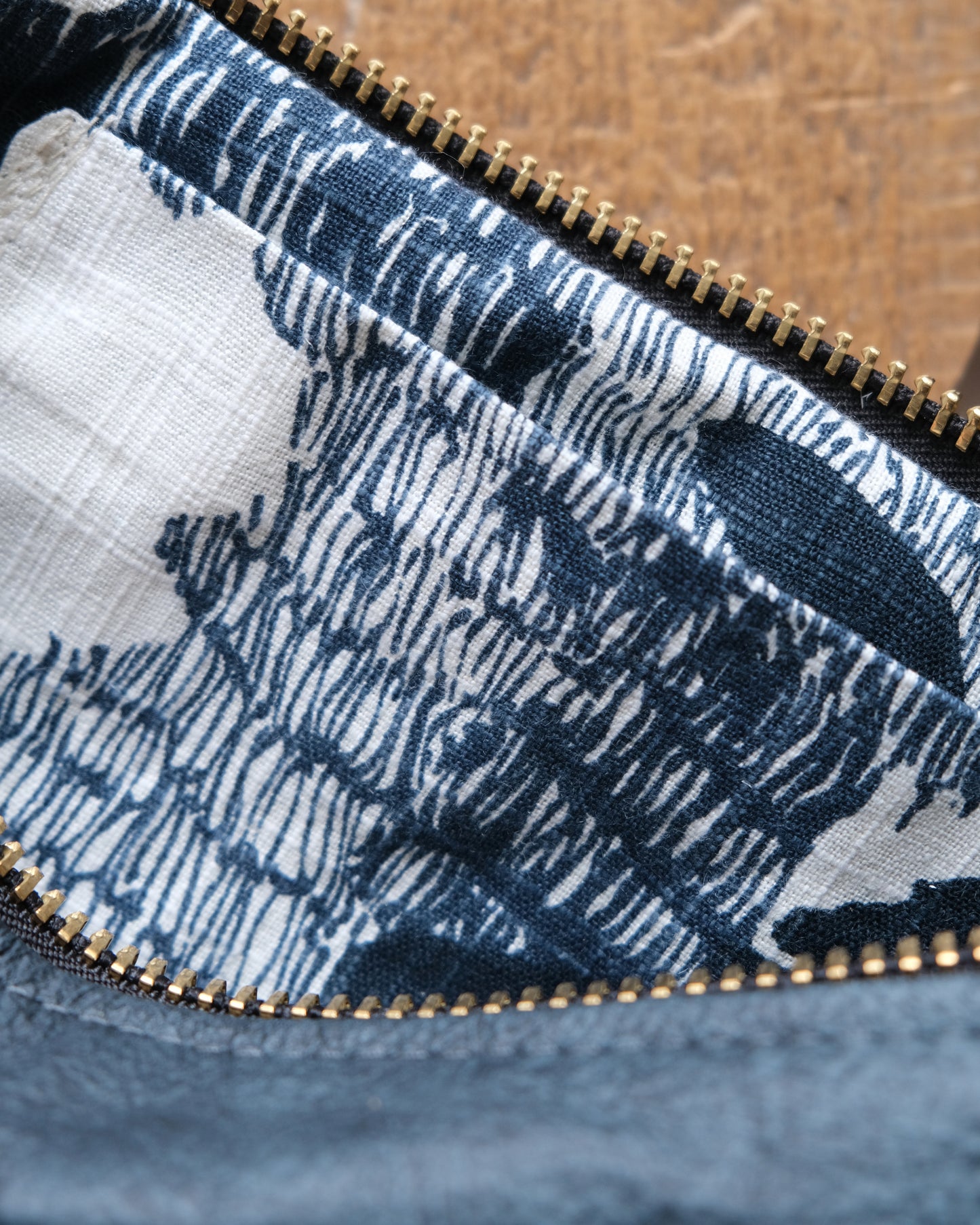 SECONDS: Suraya Crossbody Bag: Denim Blue Leather I