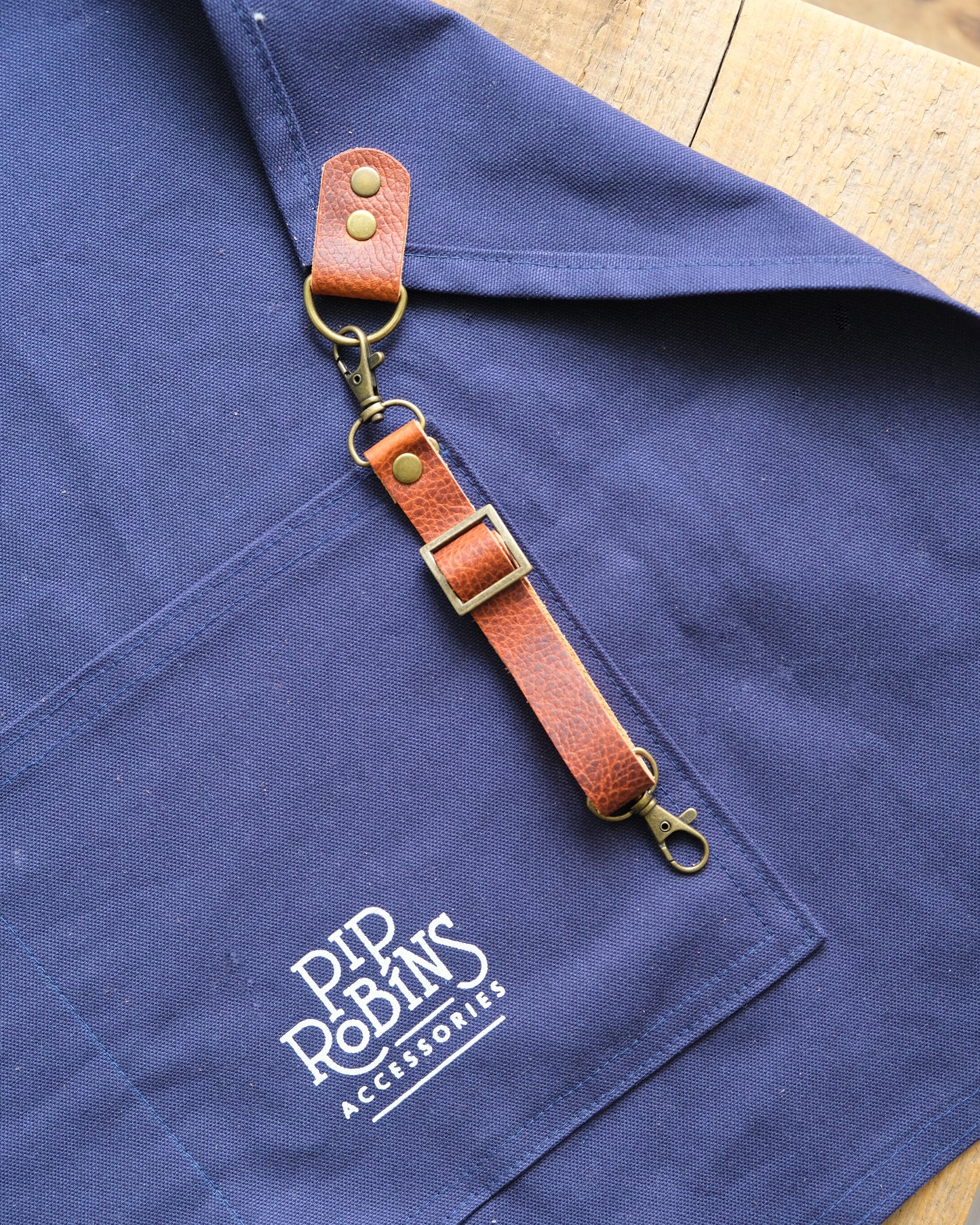 Workwear Apron: Navy & Dark Cognac