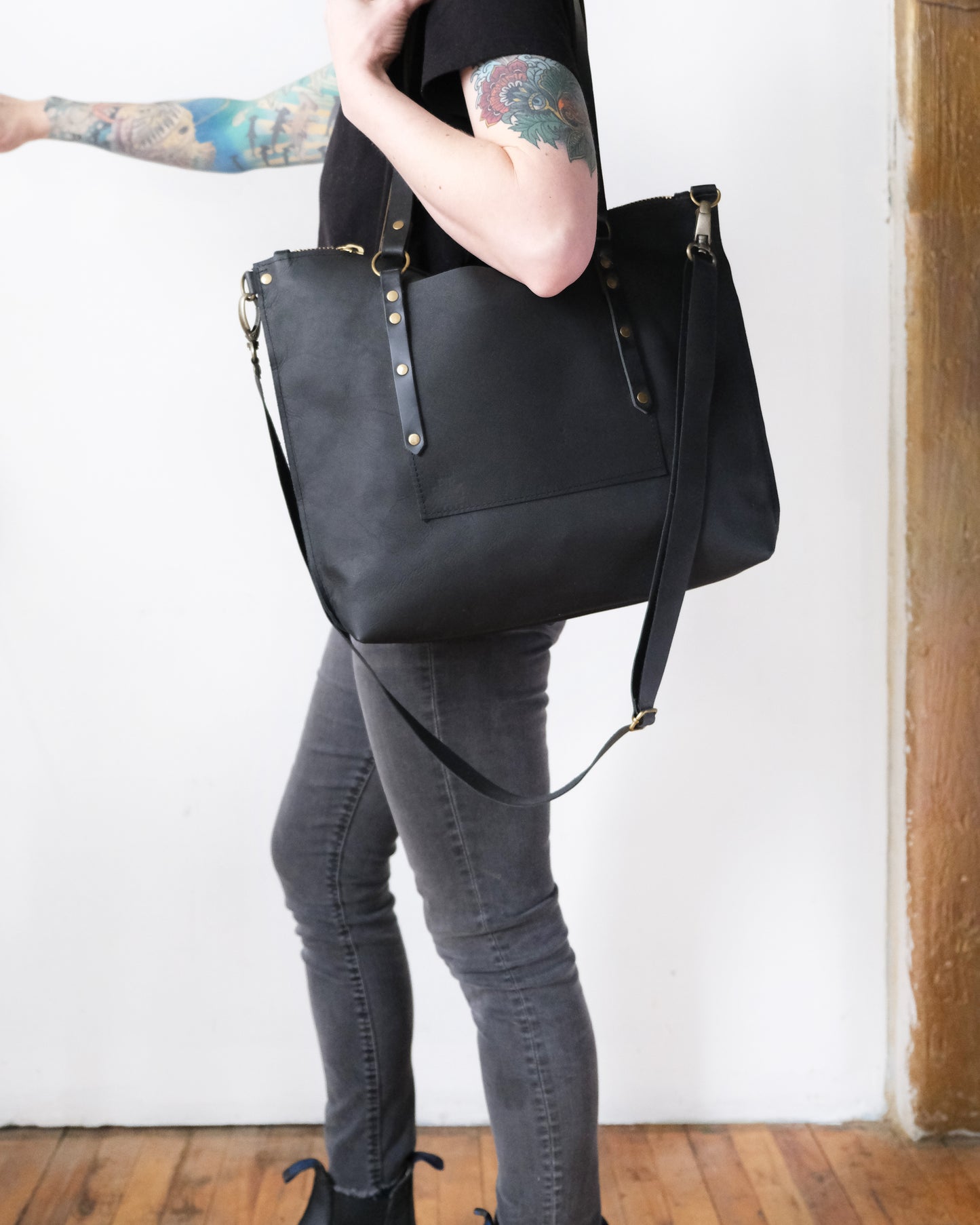 SECONDS: Leighton Tote: Black Leather