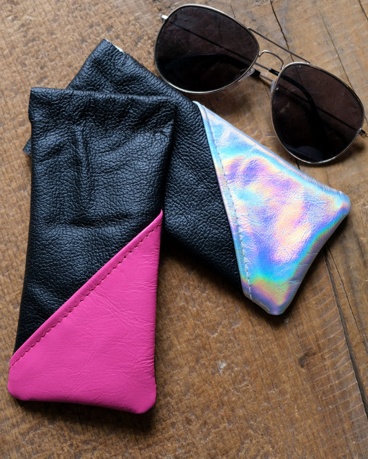 Squeeze-Top Leather Glasses Case