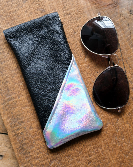 Squeeze-Top Leather Glasses Case