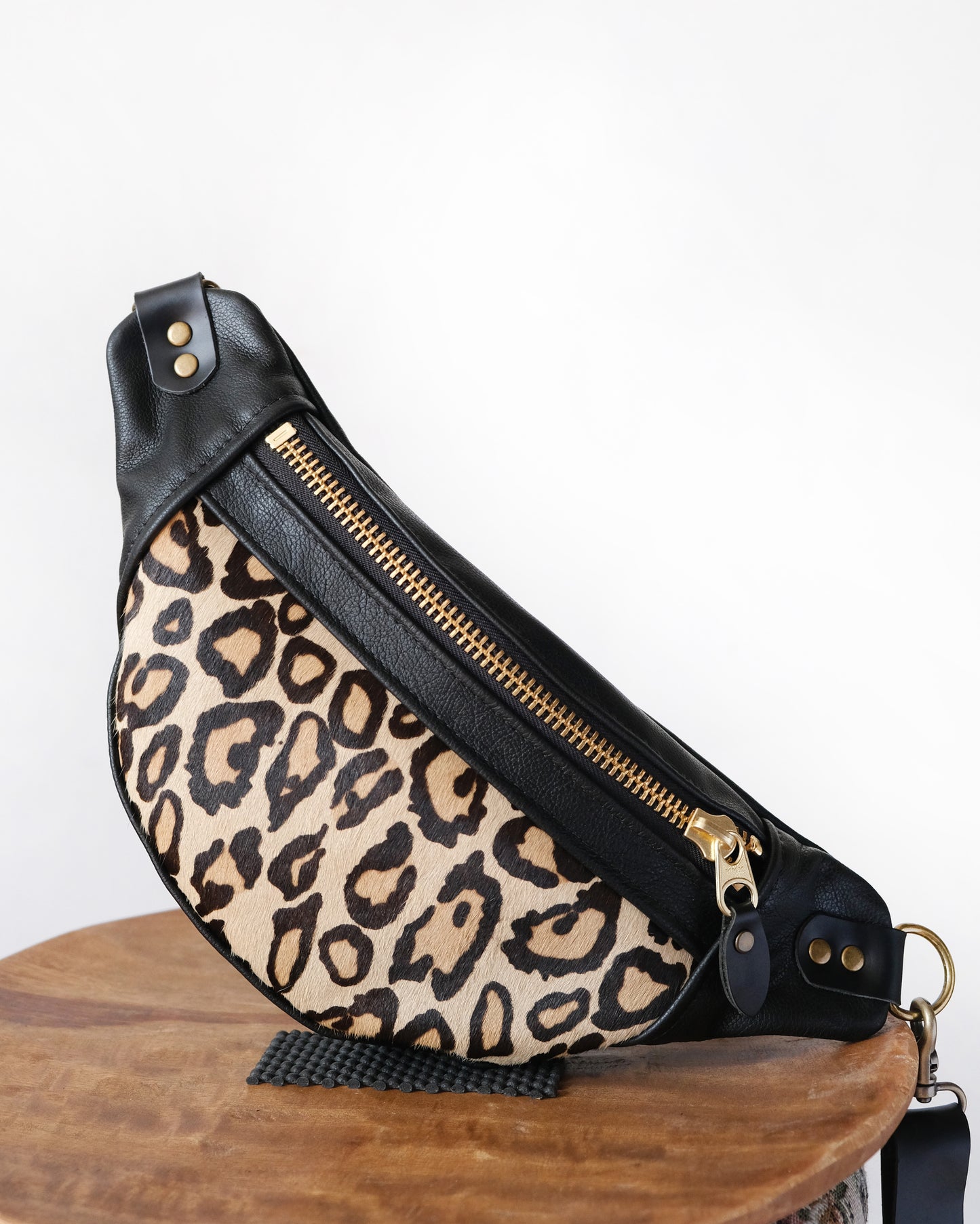 Mini Tabitha: Leopard and Black Leather