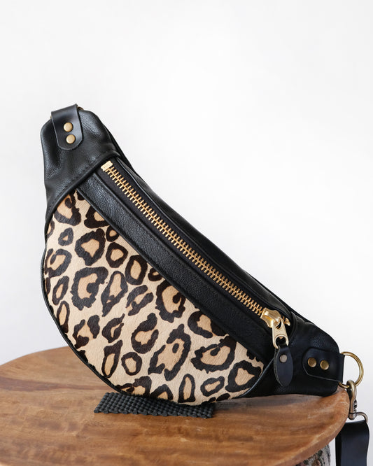 Mini Tabitha: Leopard and Black Leather