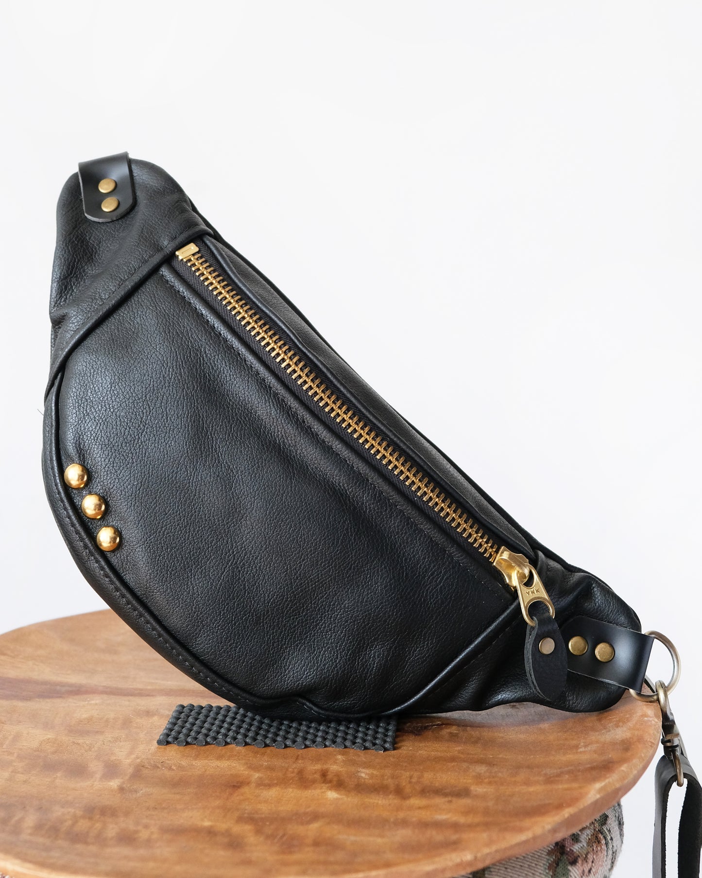 Mini Tabitha: Studded Black Leather