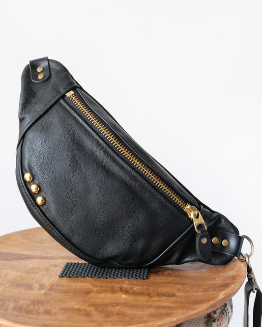 Mini Tabitha: Studded Black Leather