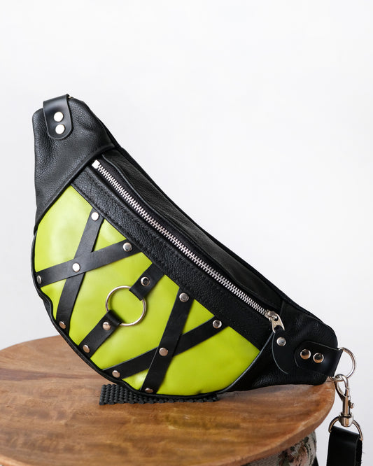Mini Tabitha: Lime Green and Black Strapping