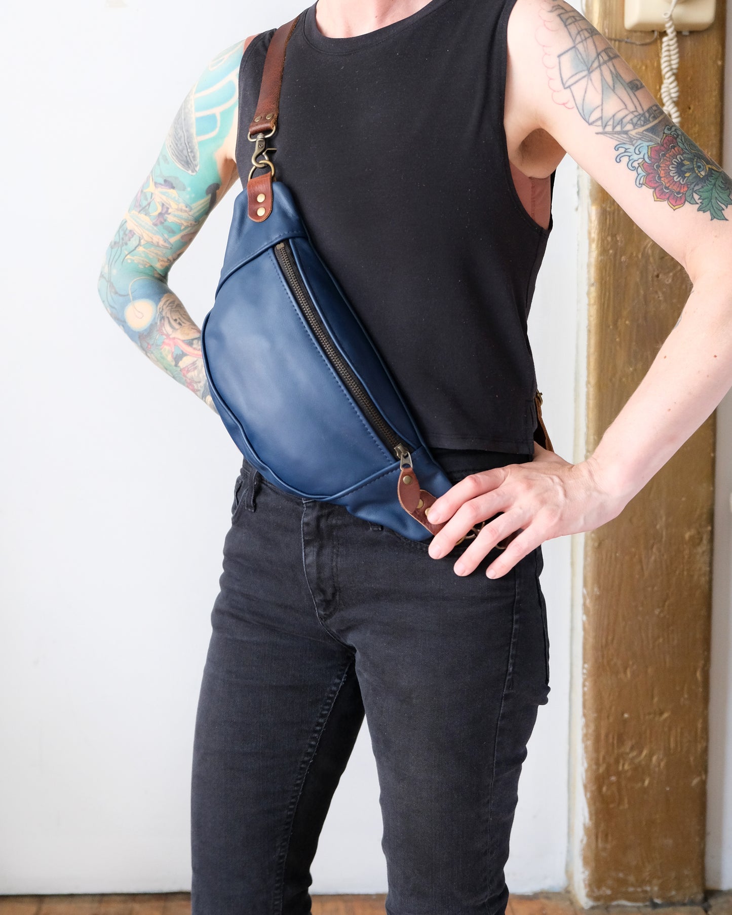 Mini Tabitha: Navy Leather II