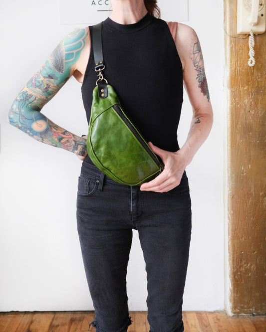 Mini Tabitha: Bright Green Leather