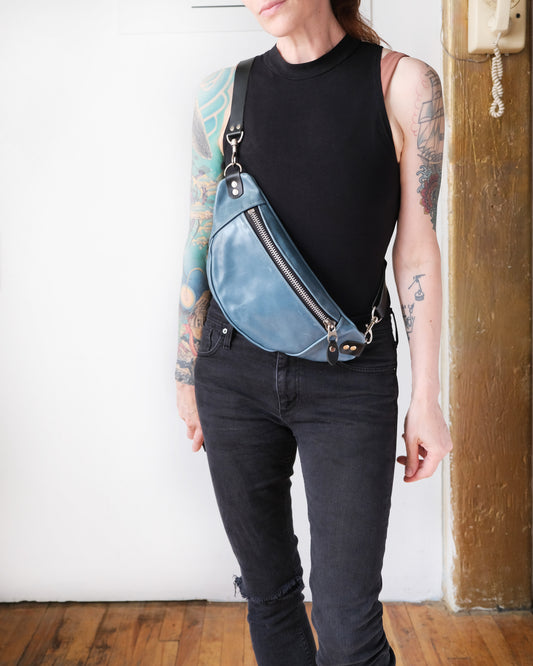 Mini Tabitha: Bright Blue Leather