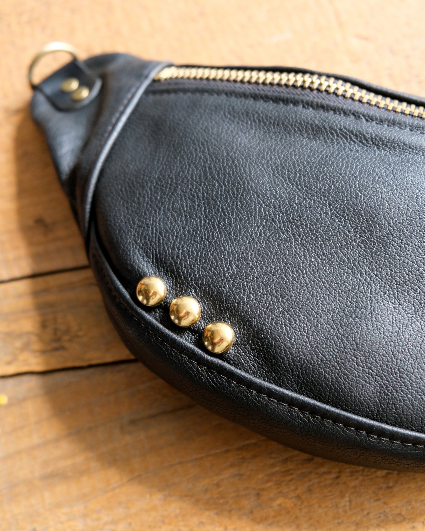 Mini Tabitha: Studded Black Leather