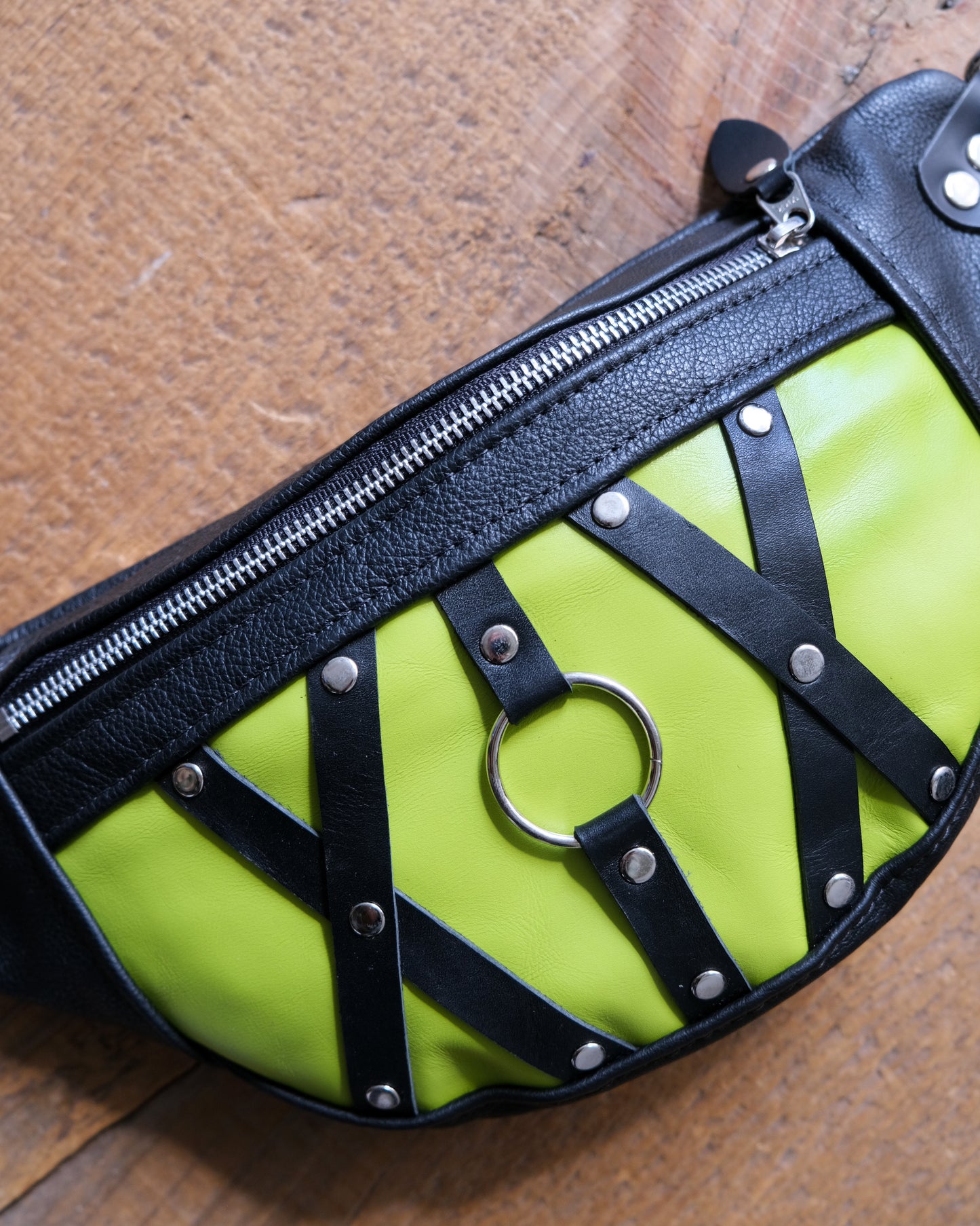 Mini Tabitha: Lime Green and Black Strapping