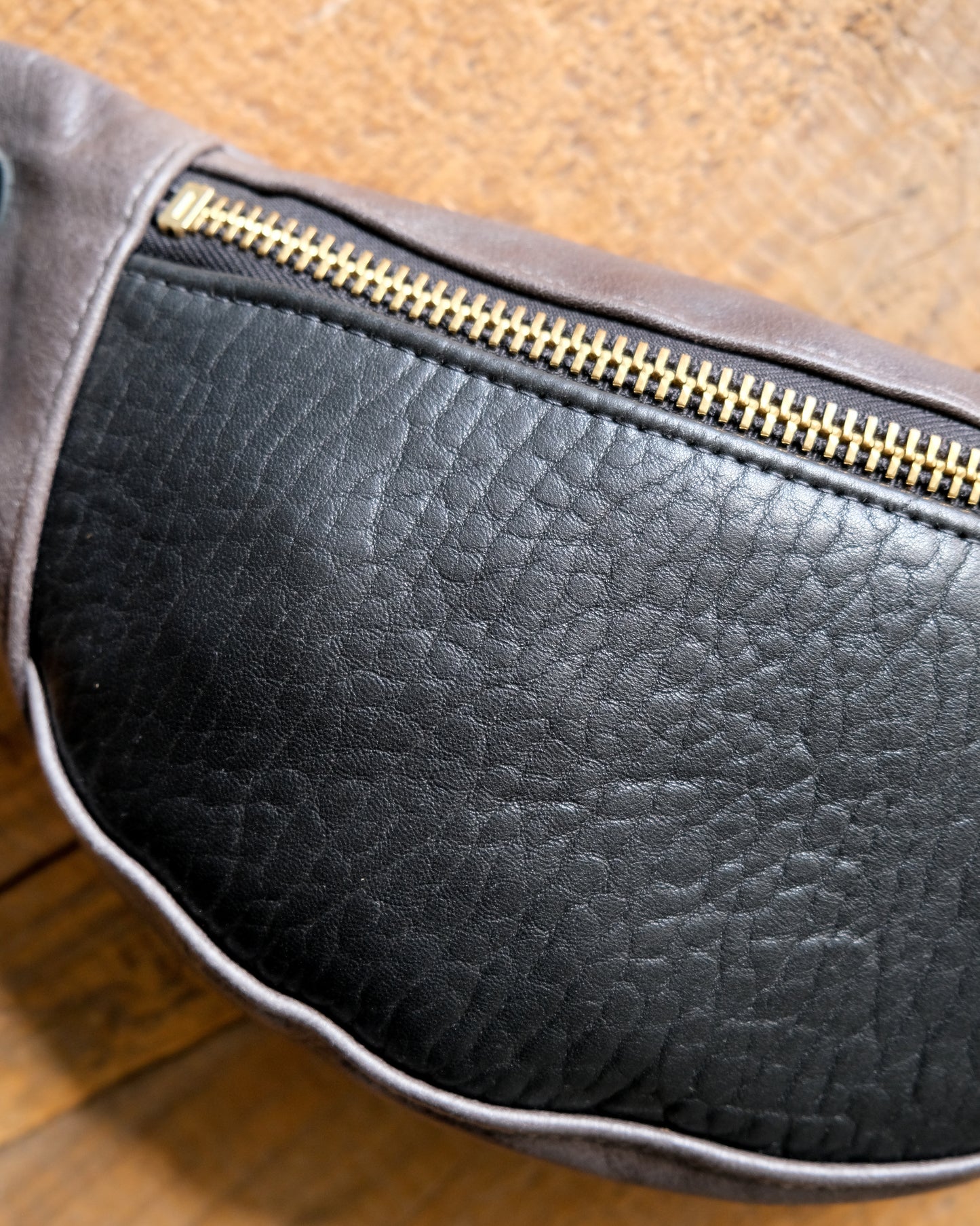 Mini Tabitha: Shrunken Lamb and Gunmetal Leather (Brass Hardware)