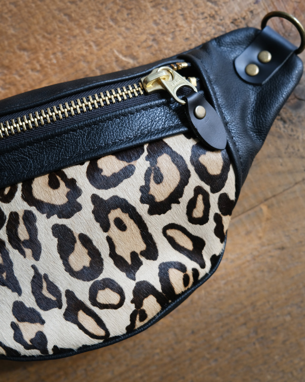 Mini Tabitha: Leopard and Black Leather