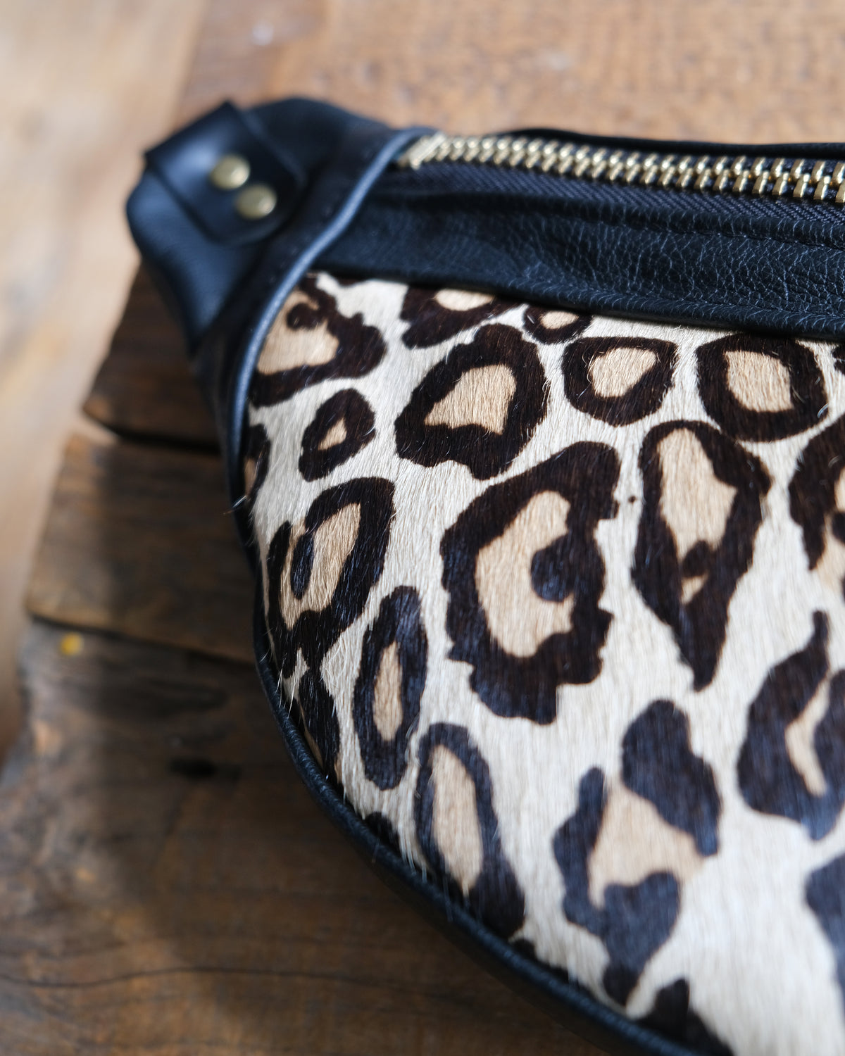 Mini Tabitha: Leopard and Black Leather