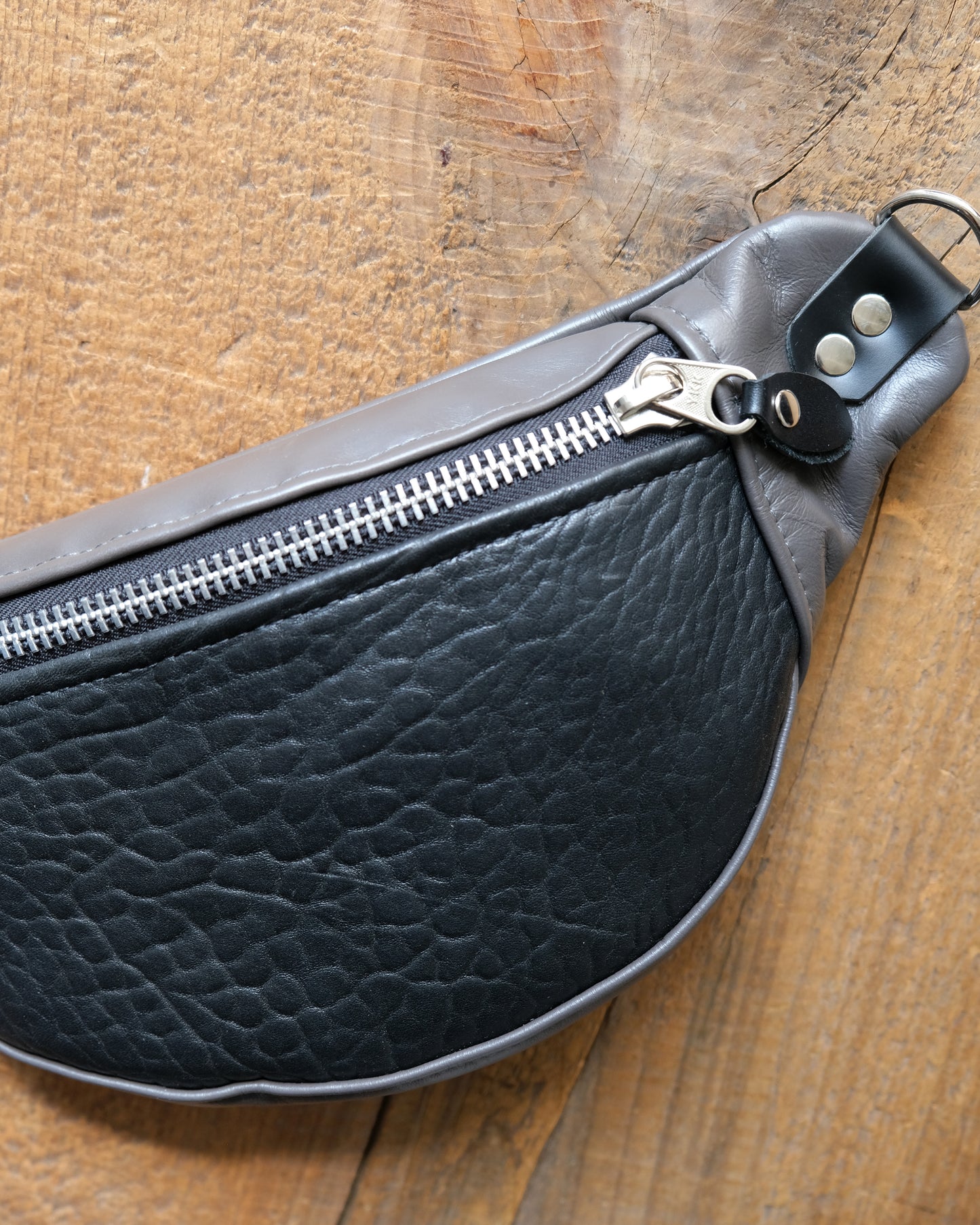 Mini Tabitha: Shrunken Lamb and Gunmetal Leather (Chrome Hardware)
