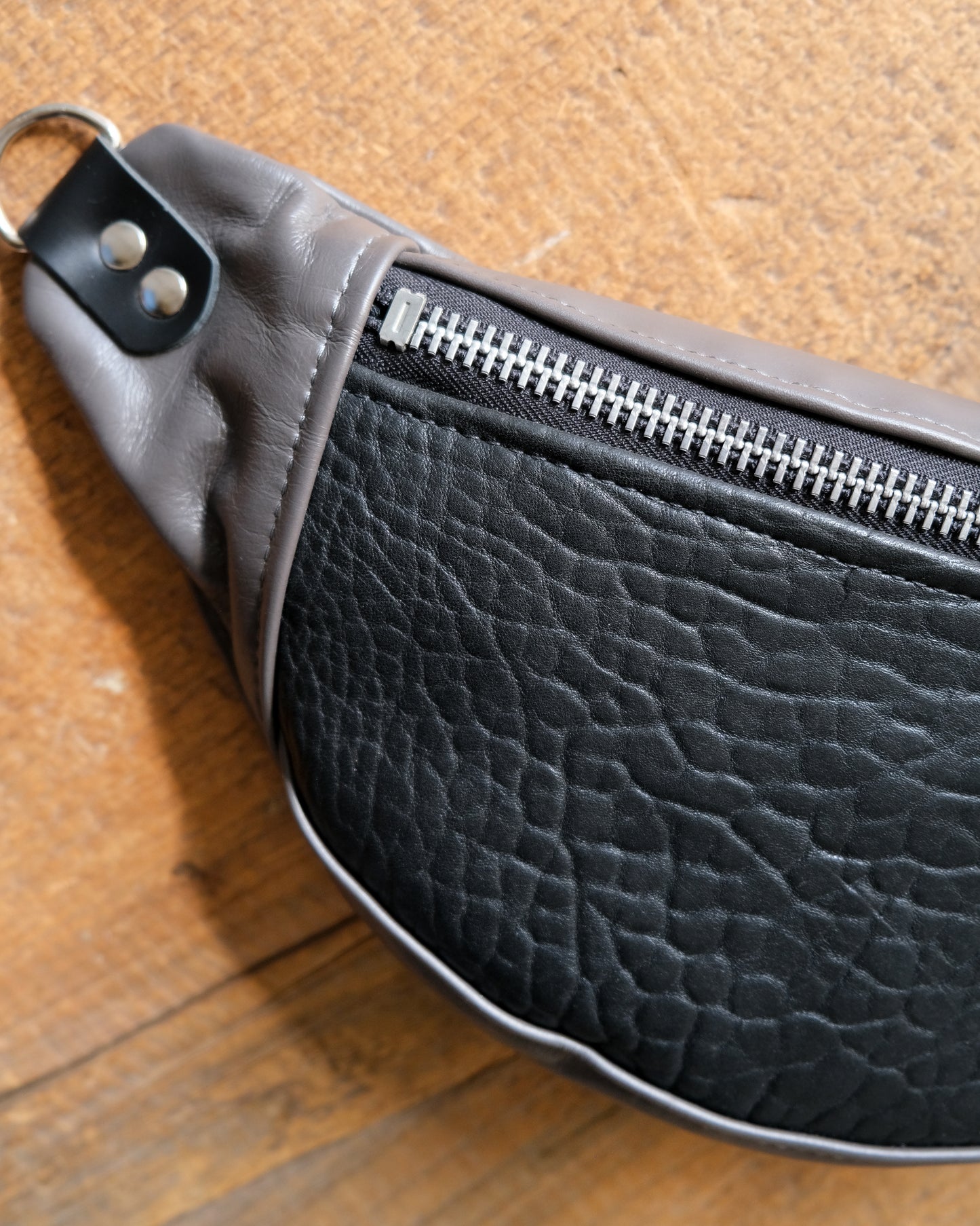 Mini Tabitha: Shrunken Lamb and Gunmetal Leather (Chrome Hardware)