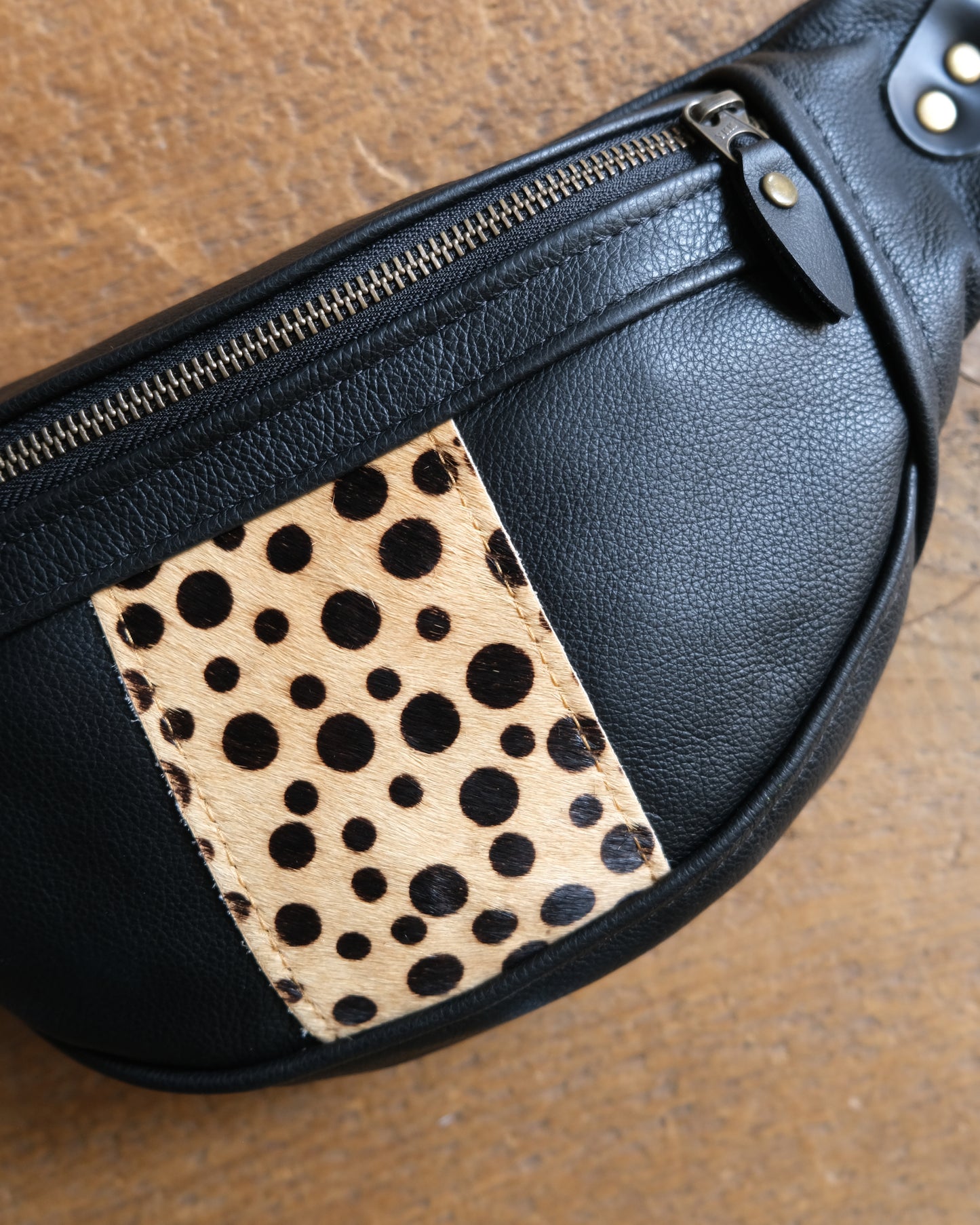 Mini Tabitha: Black and Dots Leather