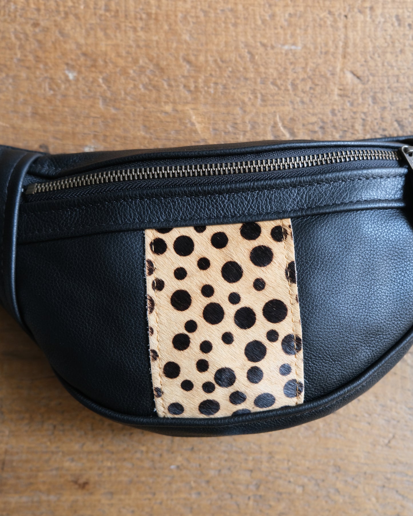 Mini Tabitha: Black and Dots Leather